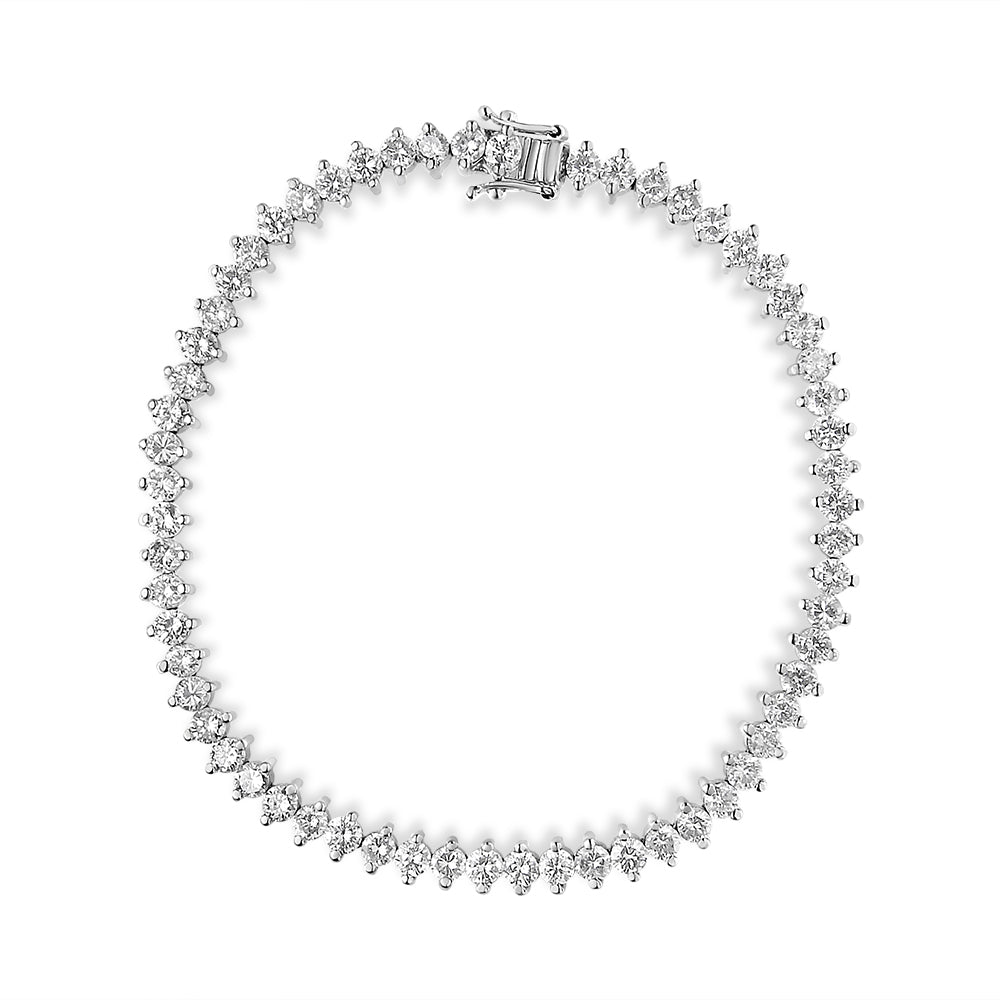 14K White Gold 5 1/2 Cttw Round Diamond 2-Prong Tennis Bracelet (H-I