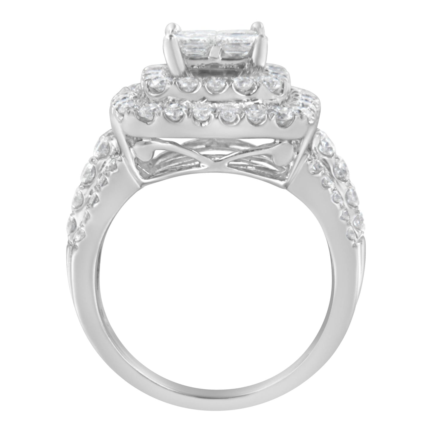 14KT White Gold Round and Princess Diamond Ring (2 1/4 cttw, H-I