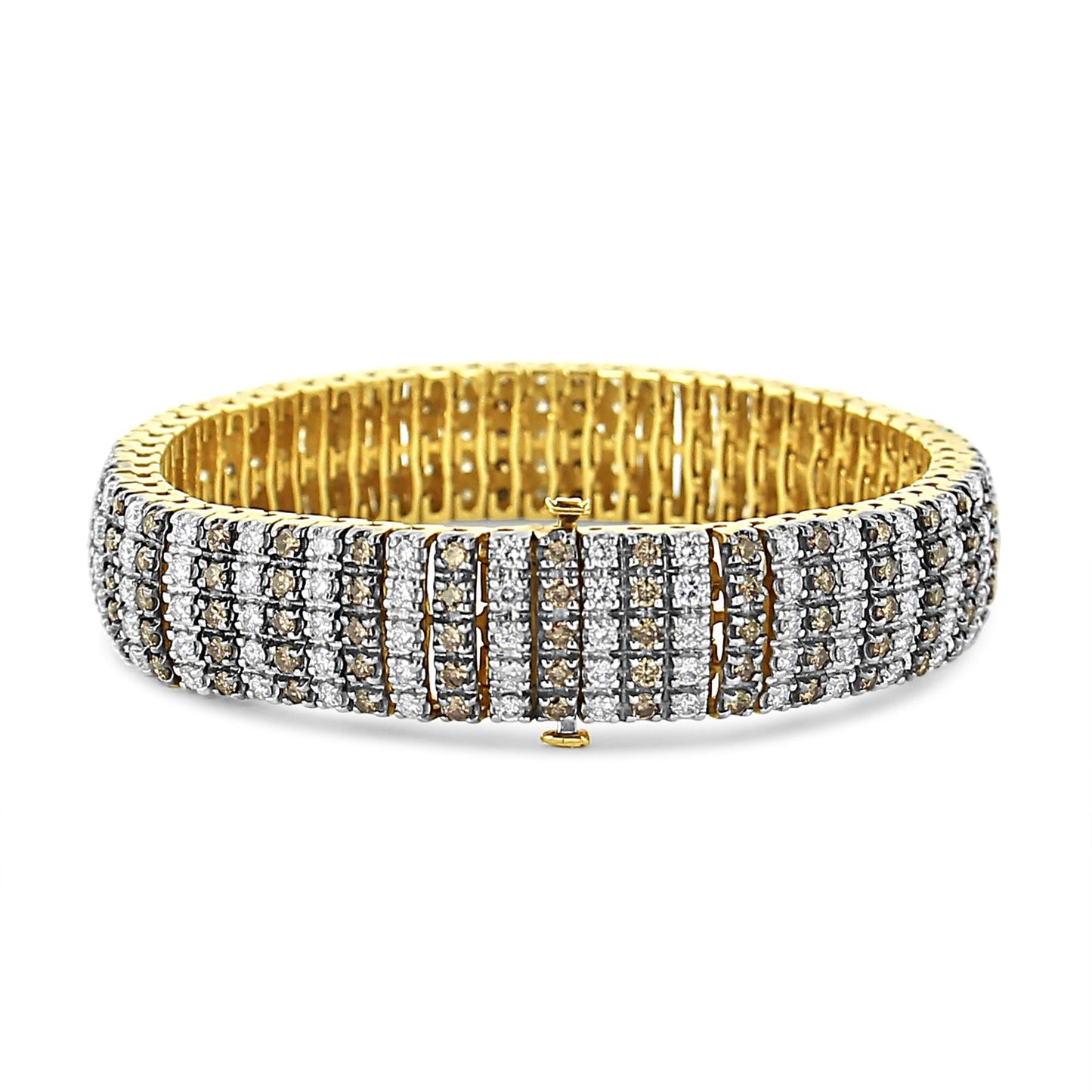 10K Yellow Gold 10 CTW 1/3 Cttw Alternating Coco Color and White