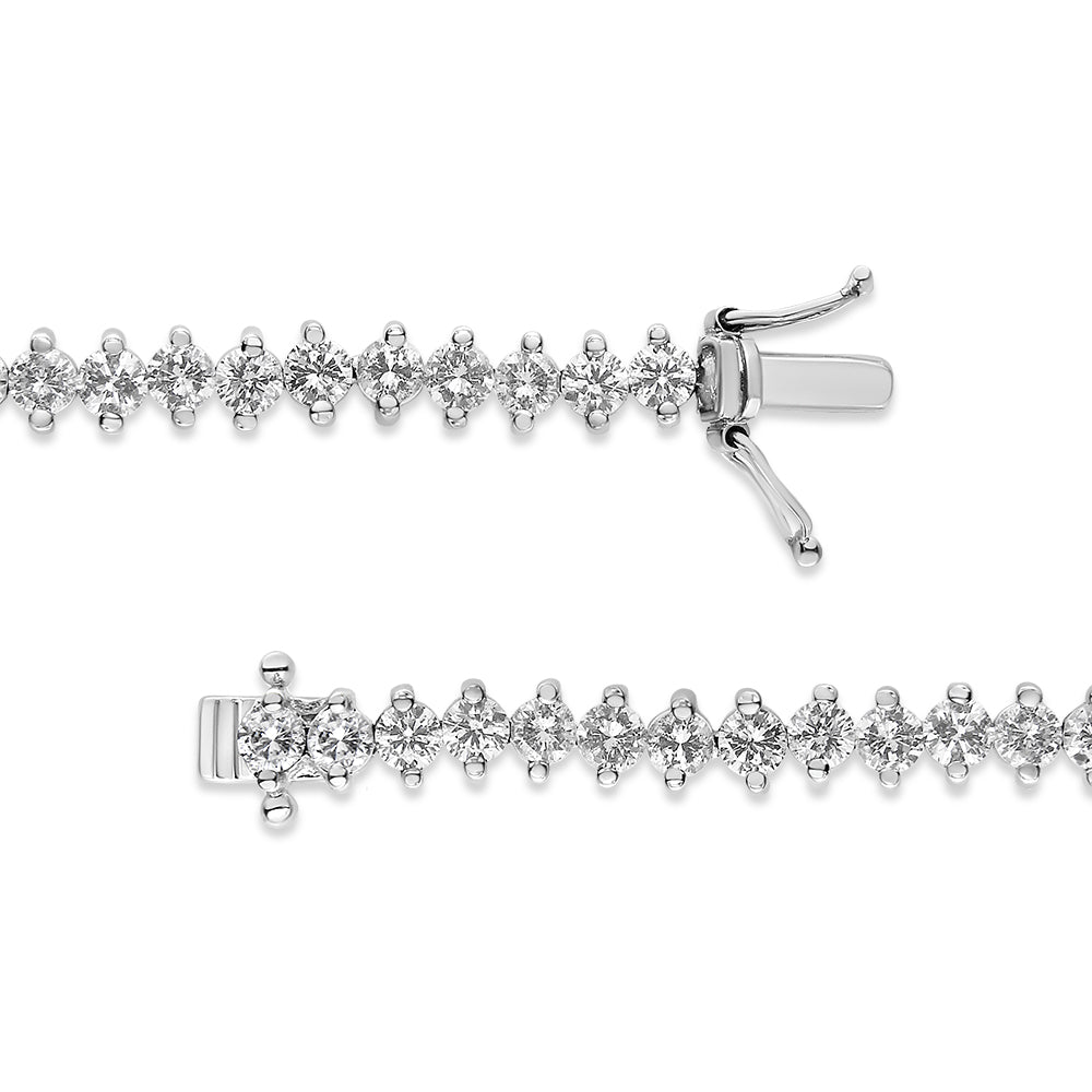 14K White Gold 5 1/2 Cttw Round Diamond 2-Prong Tennis Bracelet (H-I