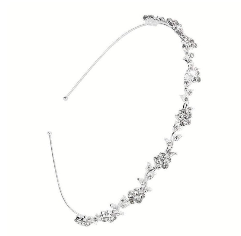 Plum blossom rhinestone bridal headband hair ornament headdress