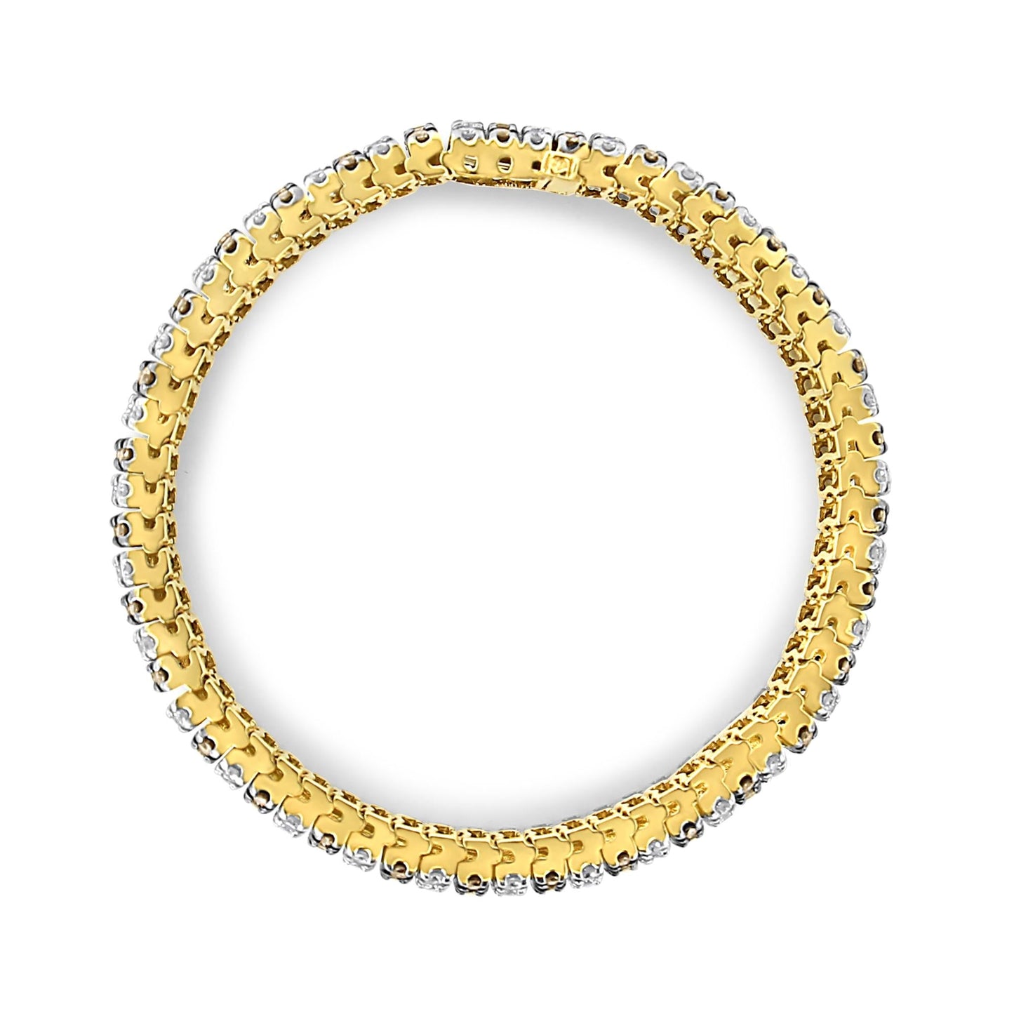 10K Yellow Gold 10 CTW 1/3 Cttw Alternating Coco Color and White