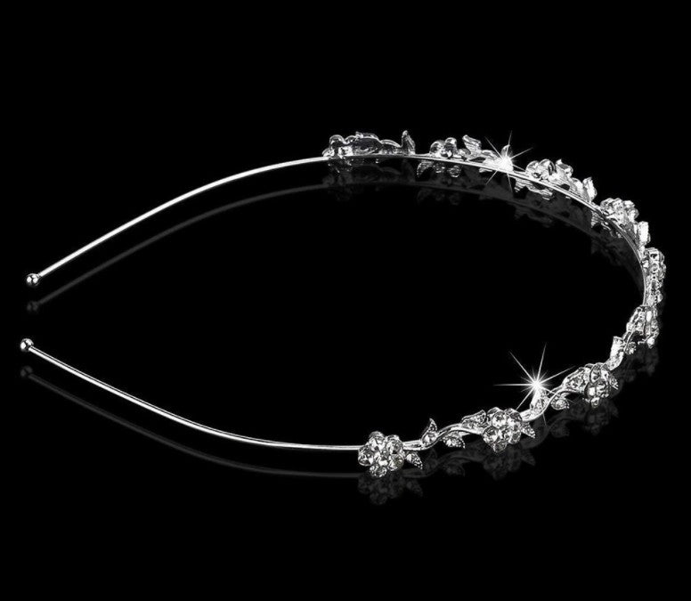 Plum blossom rhinestone bridal headband hair ornament headdress