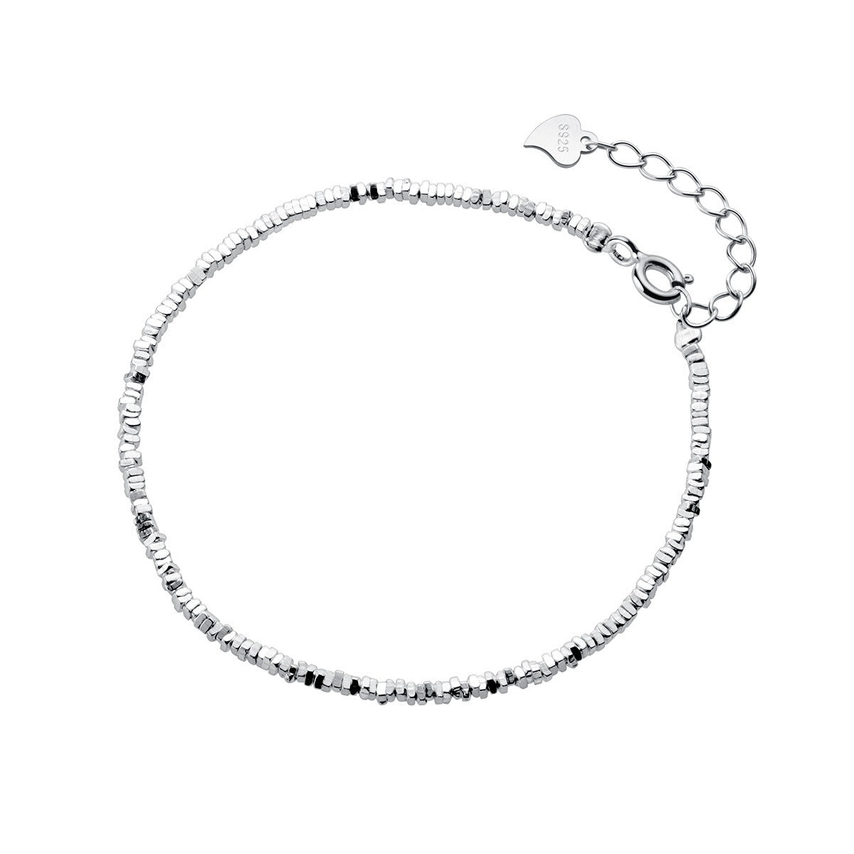 S925 sterling silver irregular broken silver simple bracelet