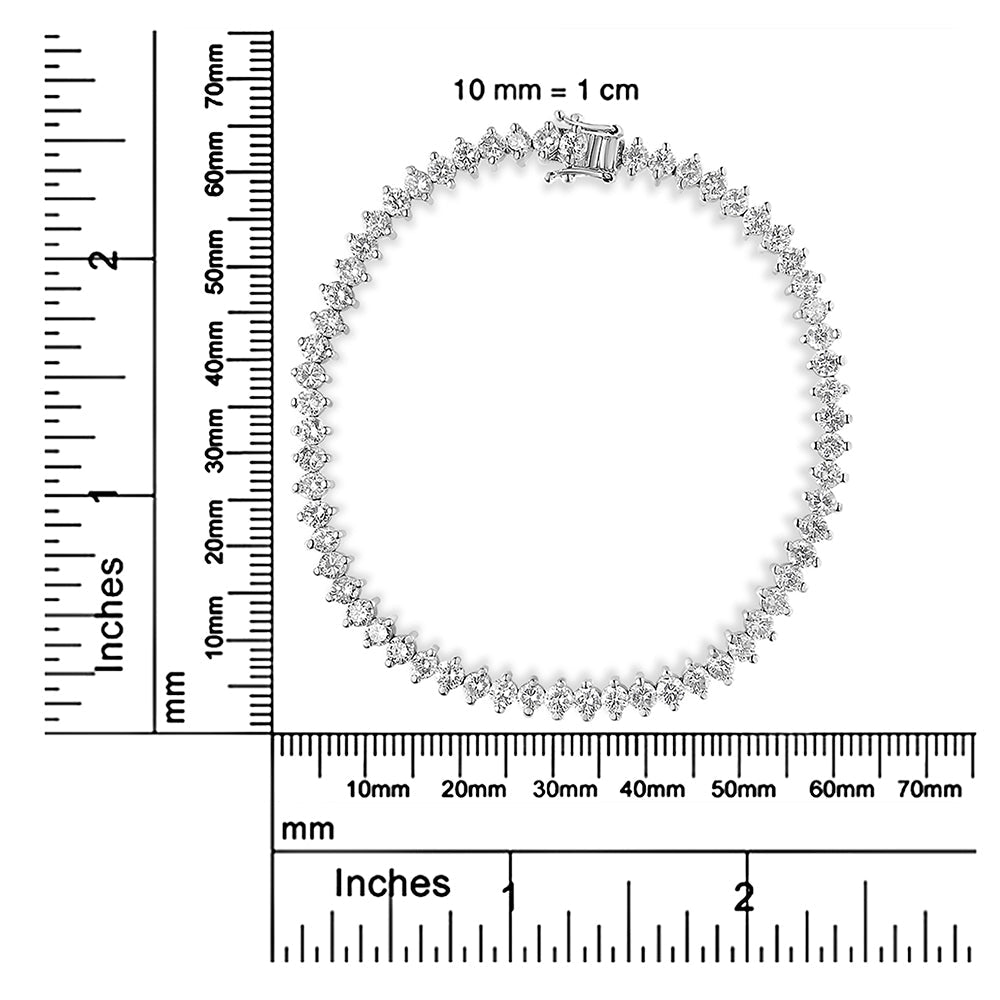 14K White Gold 5 1/2 Cttw Round Diamond 2-Prong Tennis Bracelet (H-I