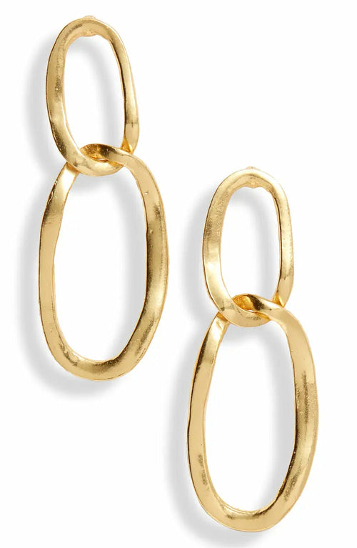 Oval link pendant earrings