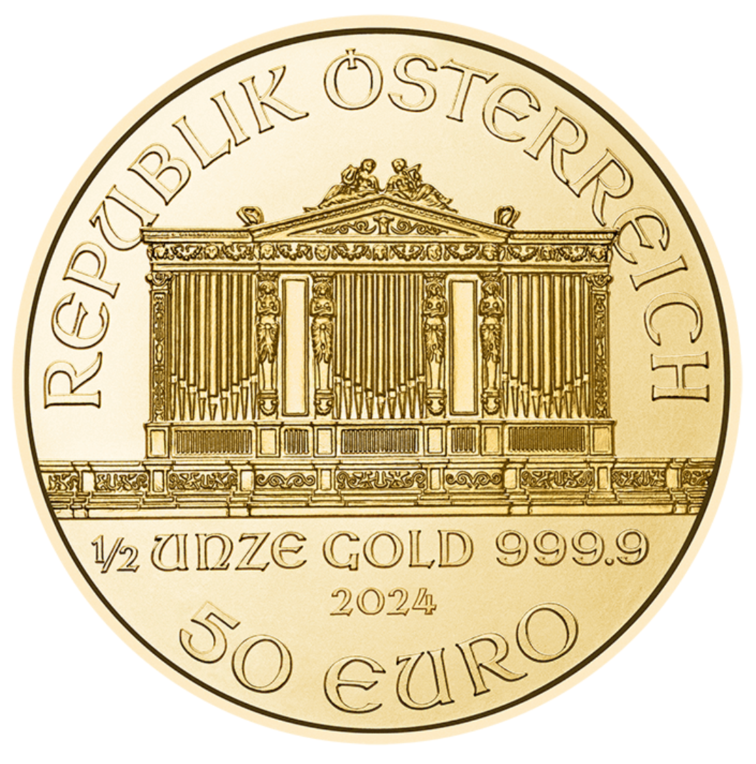 Austria 1/2 OUNCE GOLD VIENNA PHILHARMONIC Product No. 120