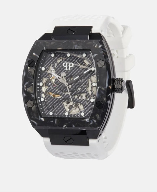 Philipp Plein automatic watch Colour Black. Wristband colour: white & red