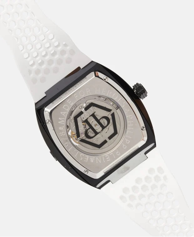 Philipp Plein automatic watch Colour Black. Wristband colour: white & red