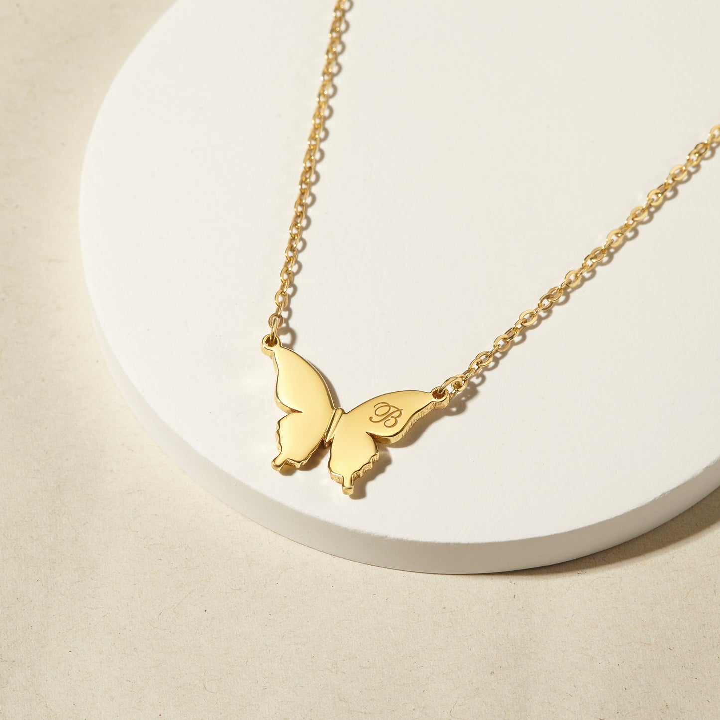 Butterfly Necklace For Women, Initial Butterfly Necklace, Butterfly